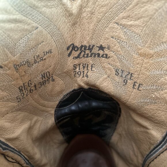 Tony Lama Vintage Classic Black Western Cowboy Boots Mens 9 EE - Picture 7 of 12